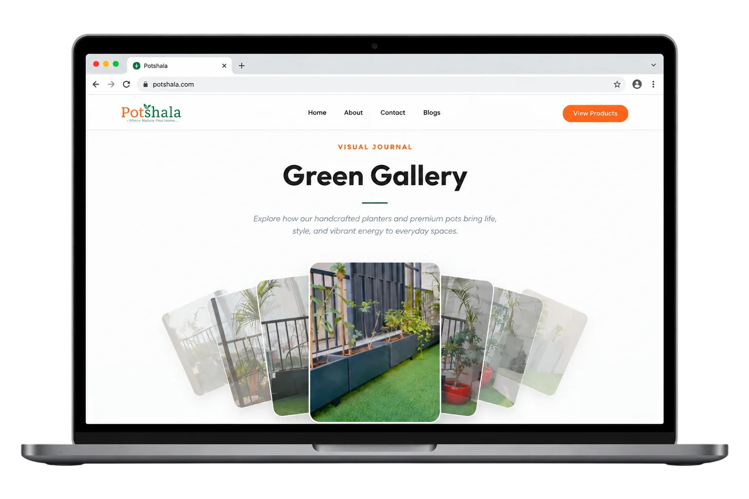 Potshala Website - Green Gallery Visual Journal Showcase